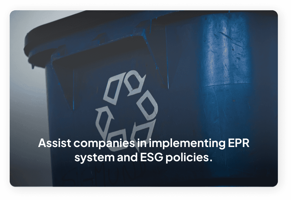 Assist companies in implementing EPR system and ESG policies.